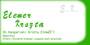 elemer krszta business card